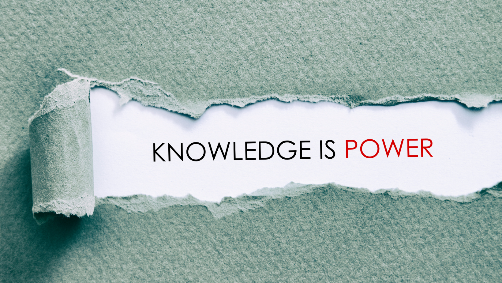Knowledge is Power written against sage background.