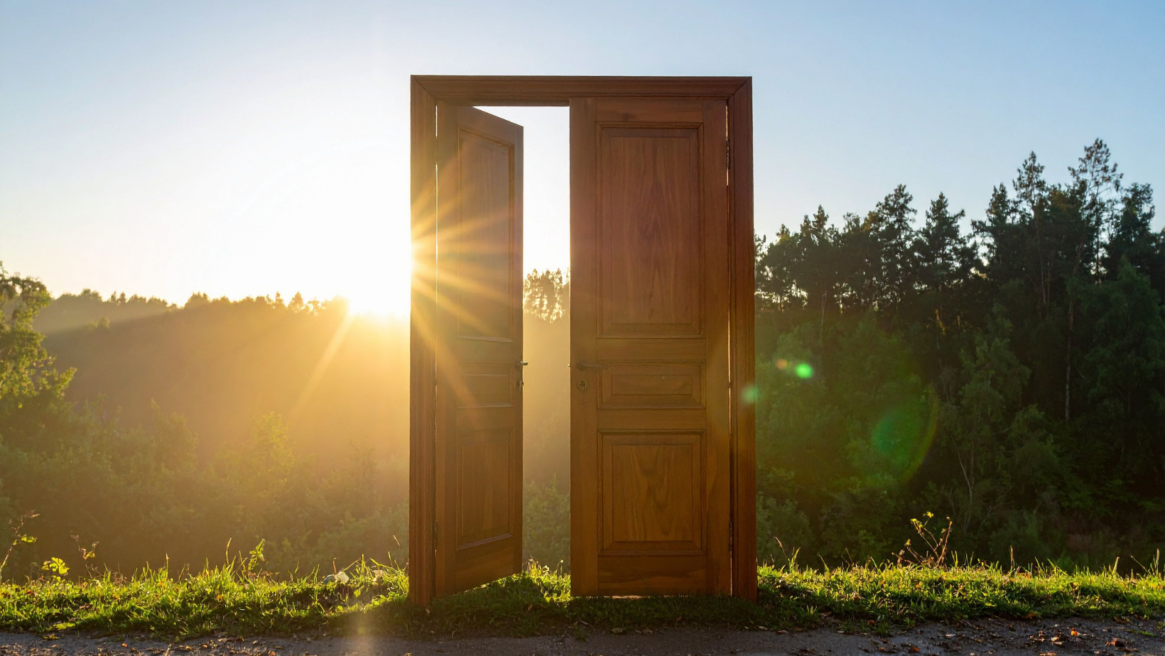 open door in field
